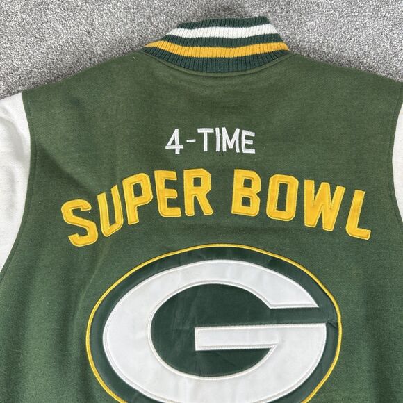 GREEN BAY PACKERS Vtg 1997 Letterman Varsity  Jacket Size XXL Super Bowl XXXI - Picture 11 of 16